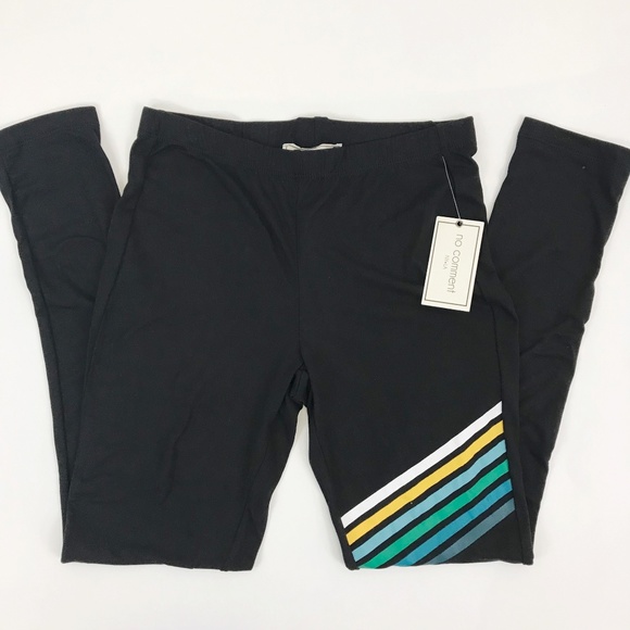 No Comment Pants - NWT No Comment Rainbow Striped Legging M